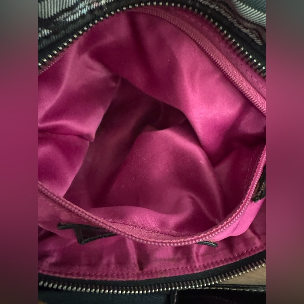 Coach Purple & Black Tartan Handbag - Picture 8 of 9